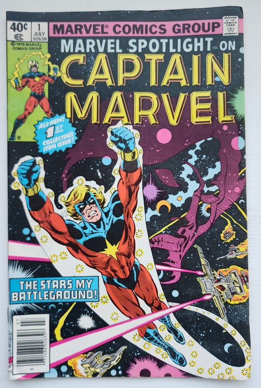 MARVEL SPOTLIGHT CAPTAIN MARVEL #1 NEWSSTAND 1979 Marvel Spotlight MARVEL COMICS