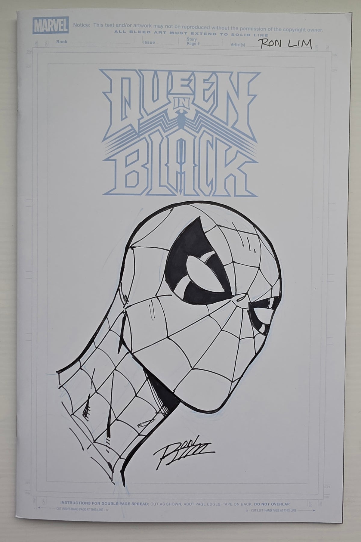 KING IN BLACK #1 SPIDER-MAN SKETCH BY RON LIM MARVEL COMICS