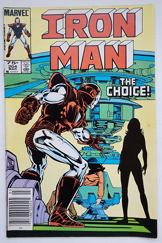 IRON MAN #204 NEWSSTAND 1986 Iron Man MARVEL COMICS