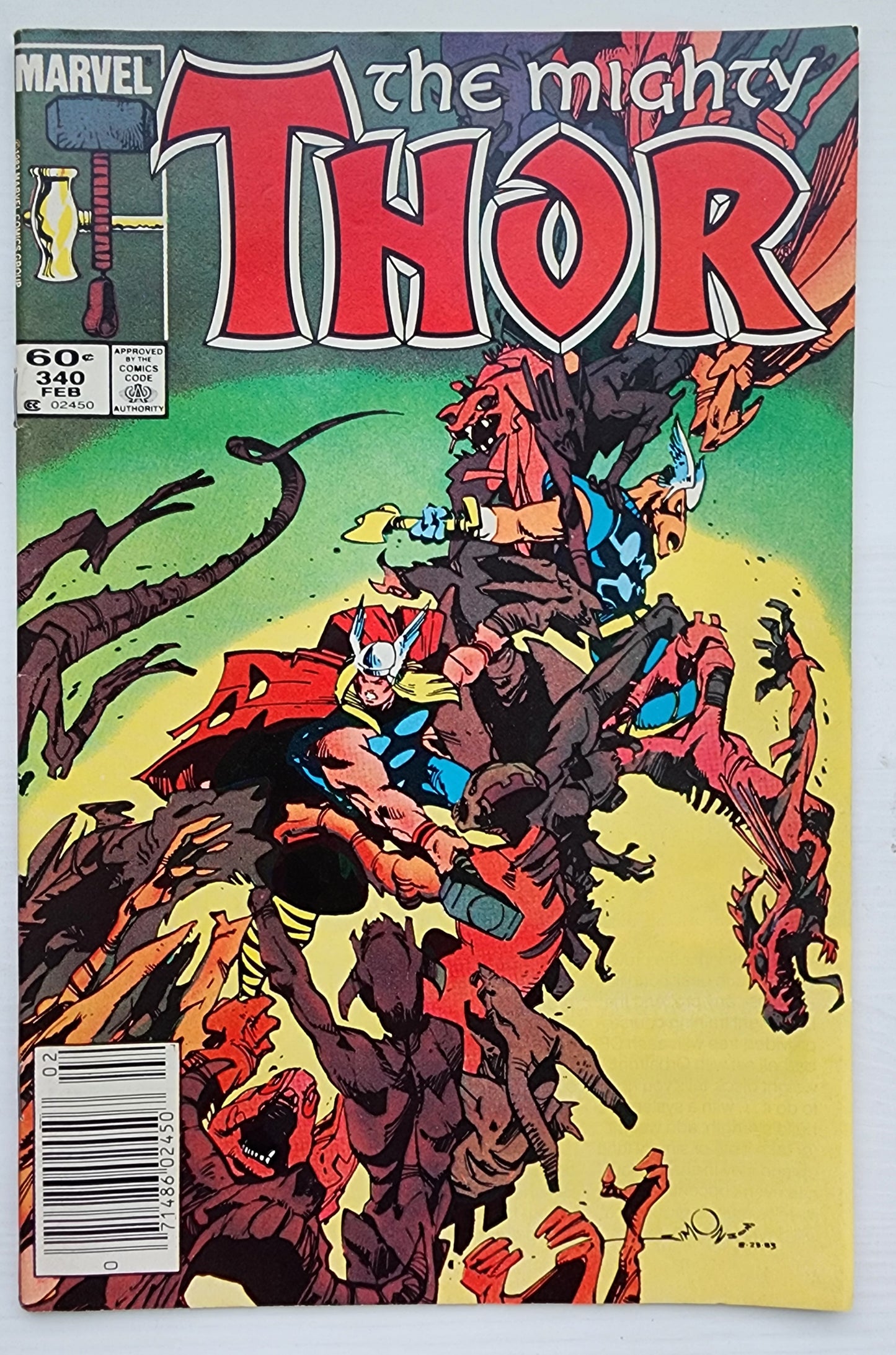 THOR #340 NEWSSTAND 1984 Thor MARVEL COMICS