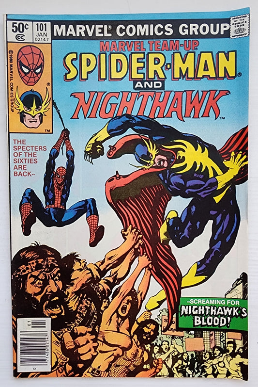 MARVEL TEAM-UP #101 SPIDER-MAN NIGHTHAWK NEWSSTAND 1981 Marvel Team-Up MARVEL COMICS