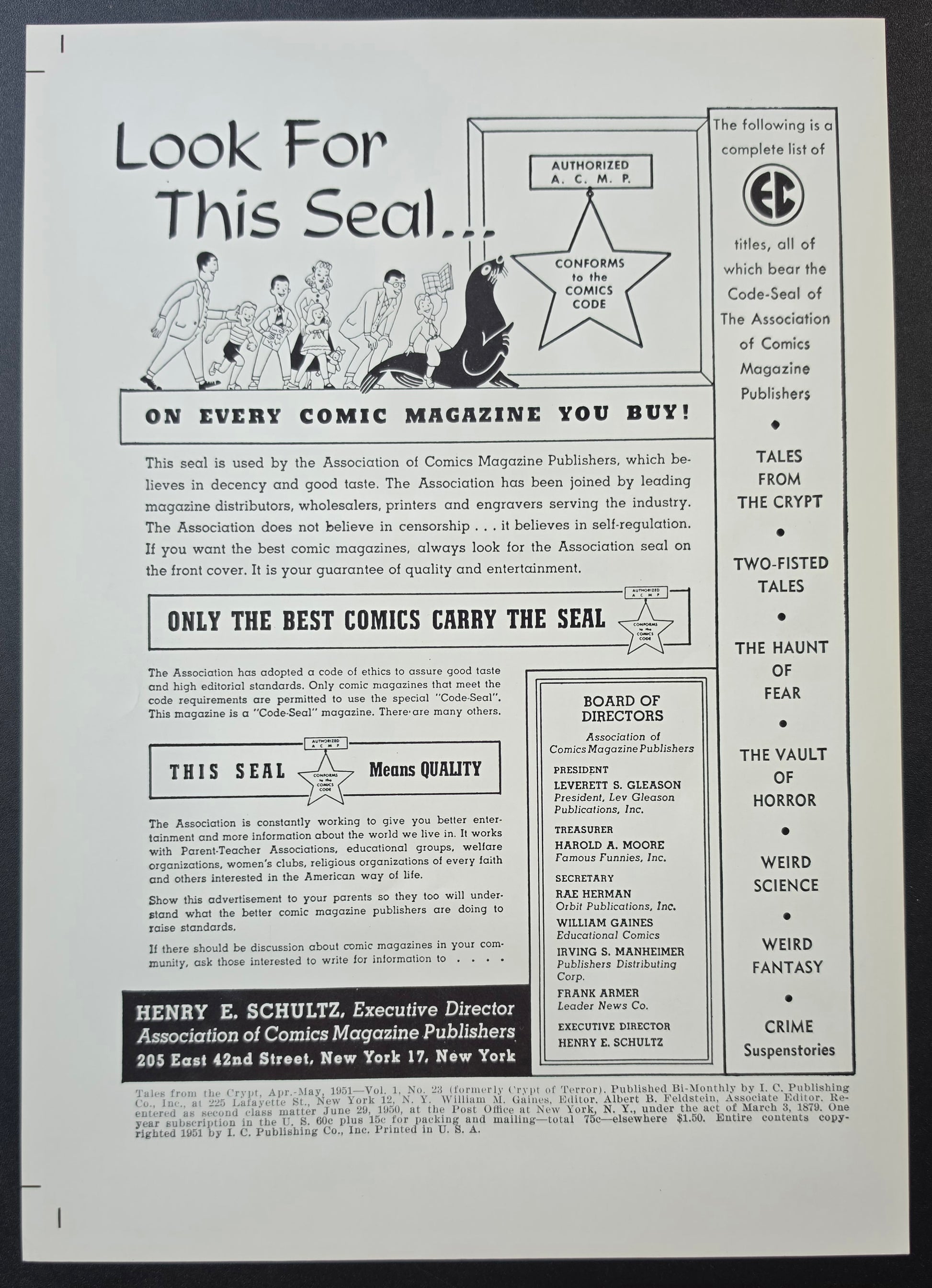 EC COMICS TALES FROM THE CRYPT #23 PRINT EC Comics EC Comics