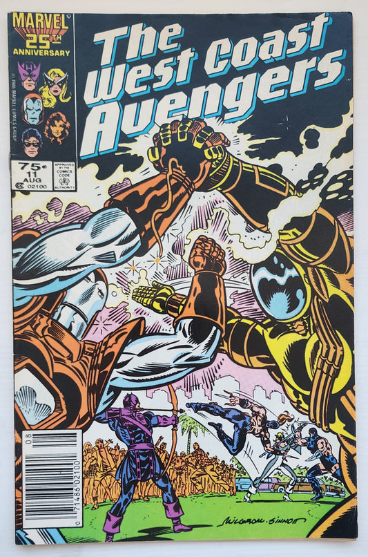 WEST COAST AVENGERS #11 NEWSSTAND 1986 West Coast Avengers MARVEL COMICS
