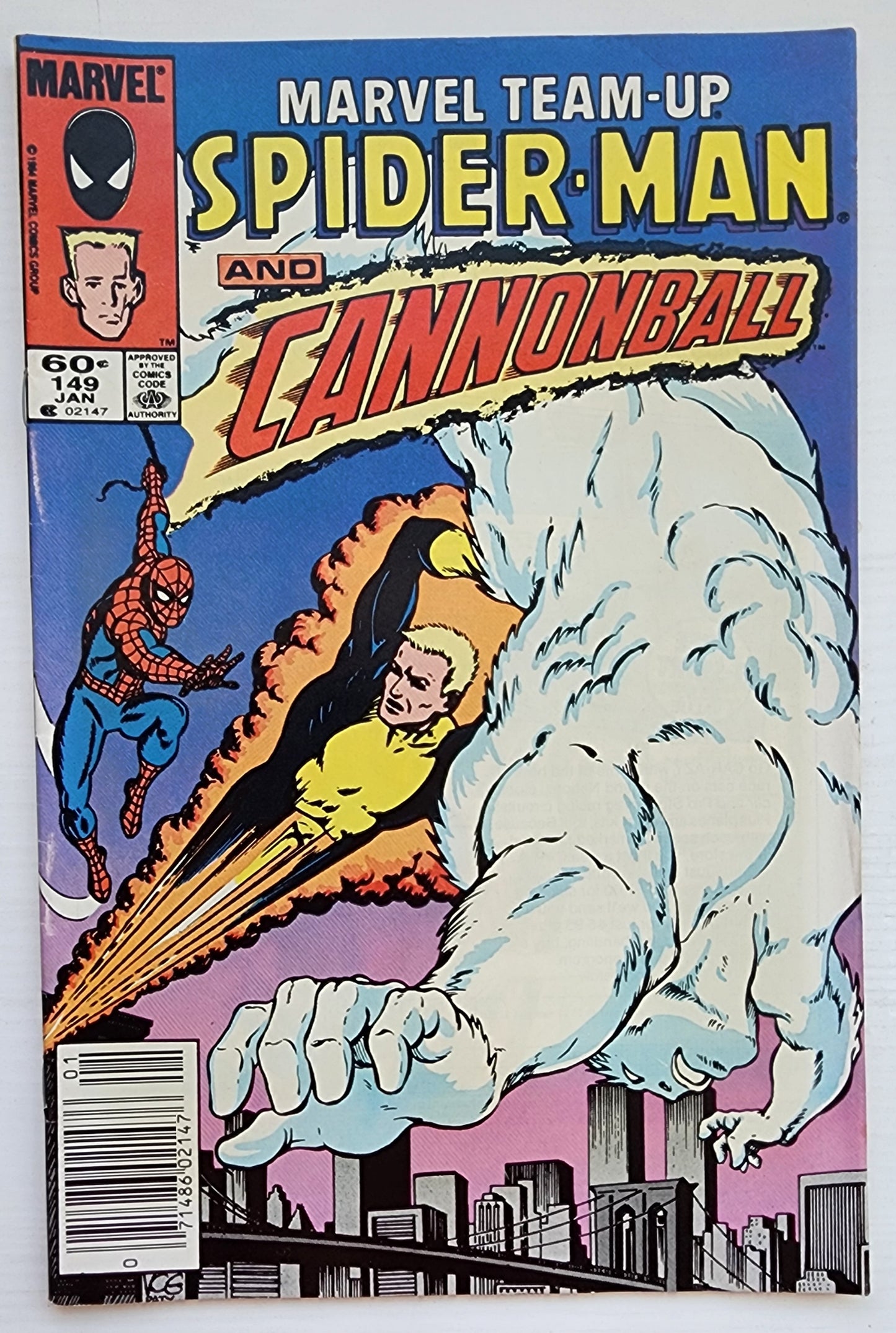 MARVEL TEAM-UP #149 SPIDER-MAN CANNONBALL NEWSSTAND 1984 Marvel Team-Up MARVEL COMICS