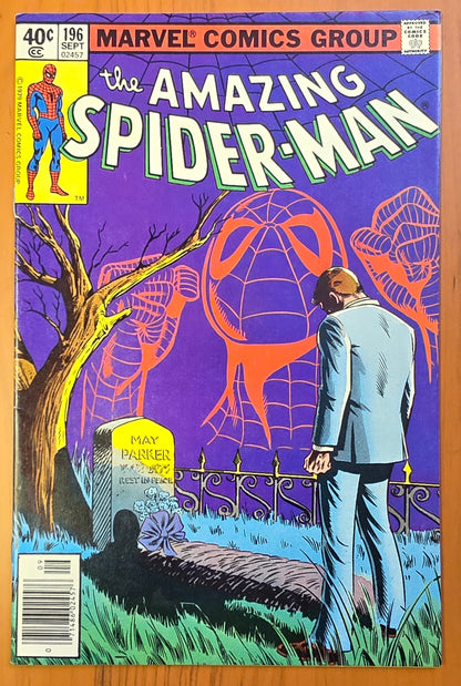 AMAZING SPIDER-MAN #196 1979 NEWSSTAND (FAKED DEATH AUNT MAY. 1ST APP DEBRA WHITMAN) [J02] Amazing Spider-Man MARVEL COMICS