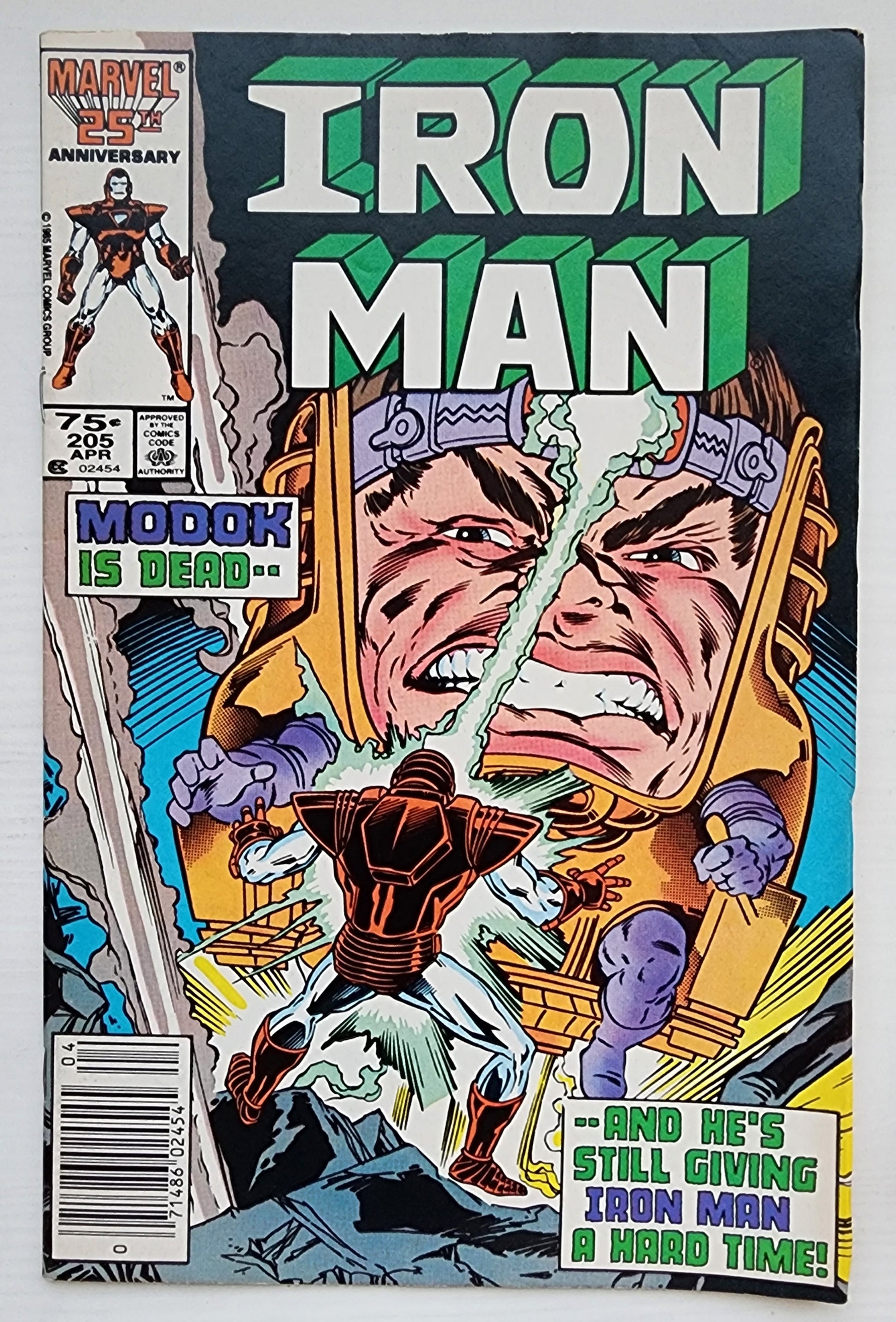 IRON MAN #205 NEWSSTAND 1986 Iron Man MARVEL COMICS