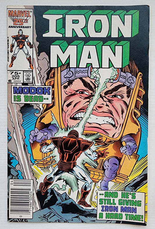 IRON MAN #205 NEWSSTAND 1986 Iron Man MARVEL COMICS