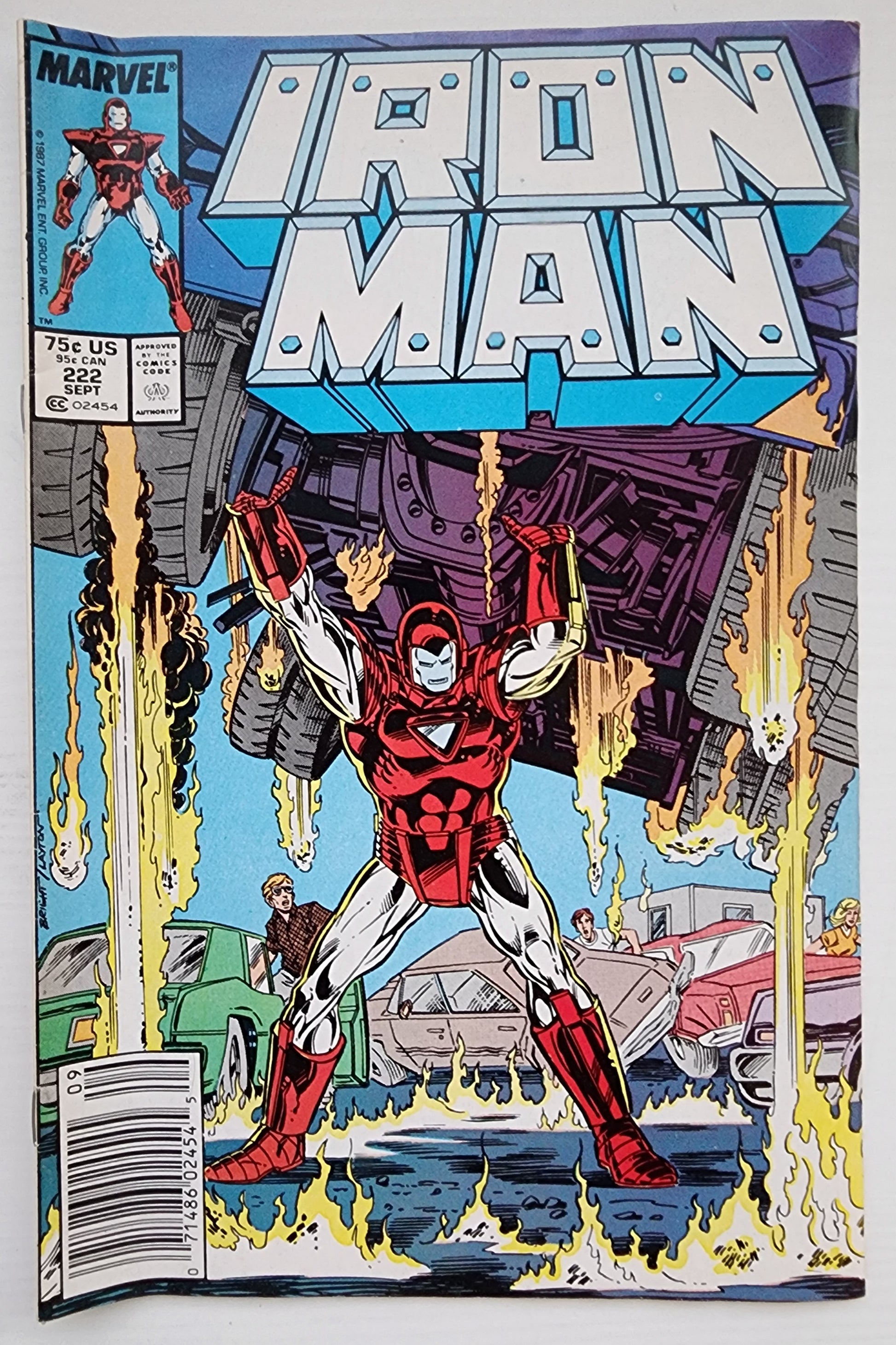 IRON MAN #222 NEWSSTAND 1987 Iron Man MARVEL COMICS