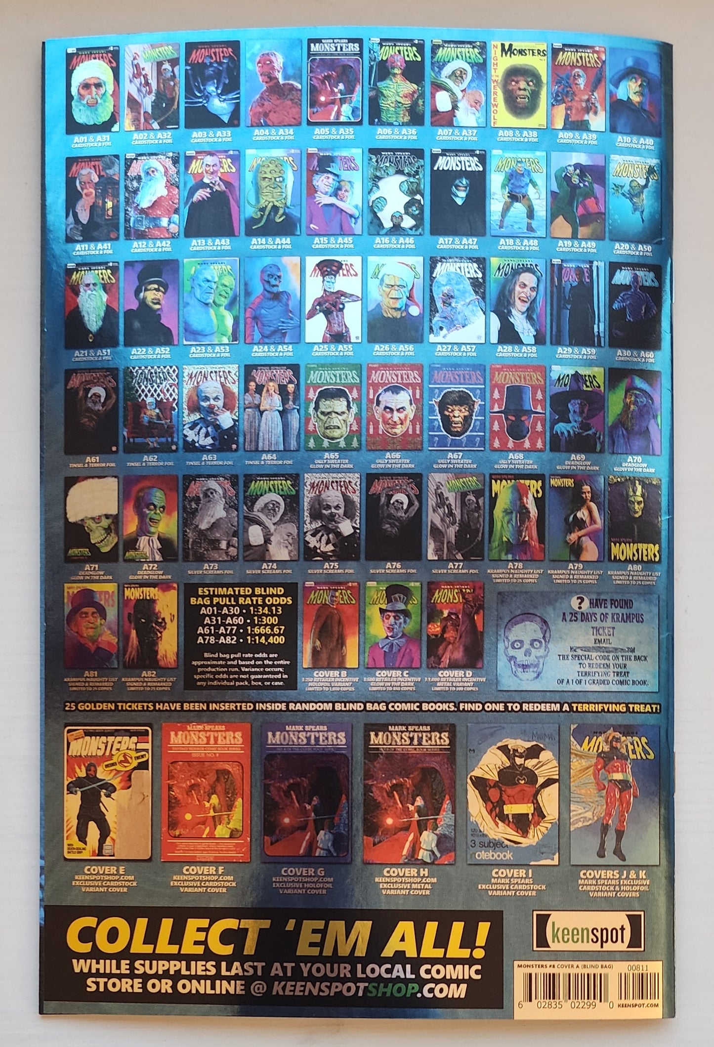 MARK SPEARS MONSTERS #8 BLIND BAG VARIANT A52 FOIL Universal Monsters KEENSPOT ENTERTAINMENT