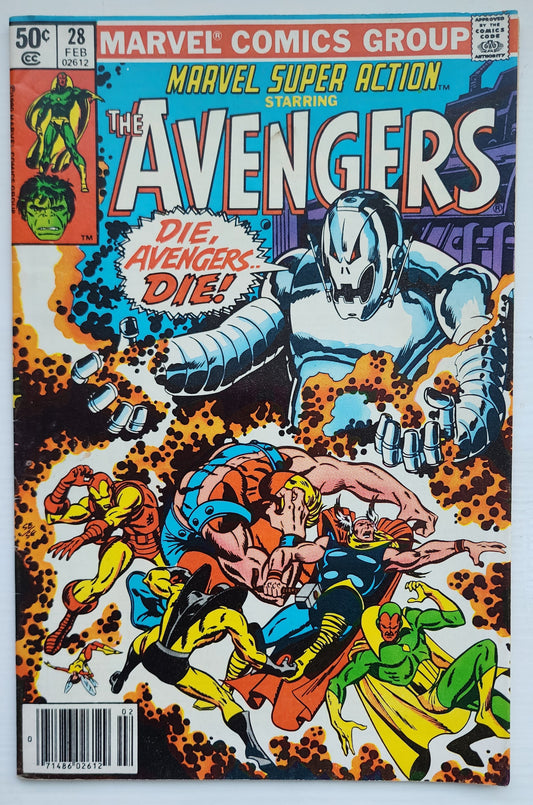 MARVEL SUPER ACTION #28 AVENGERS NEWSSTAND 1981 Marvel Super Action MARVEL COMICS