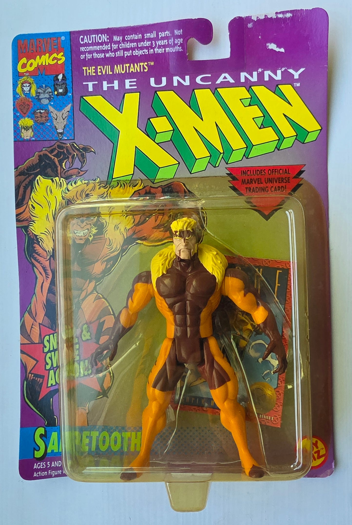 TOY BIZ UNCANNY SABRETOOTH SNARL SWIPE 1993 X-Men Toy Biz