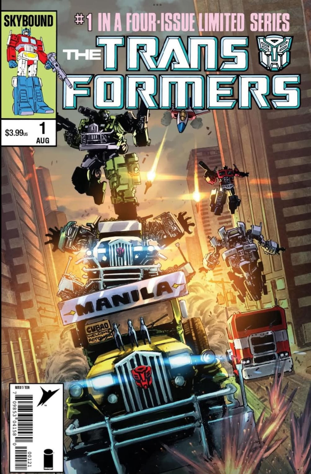TRANSFORMERS #1 40TH ANNIVERSARY EDITION SUPERMANILA COMIC CON JEEPNEY EXCLUSIVE RANDAL SANTOS ESPINO VARIANT 2024 Transformers IMAGE COMICS
