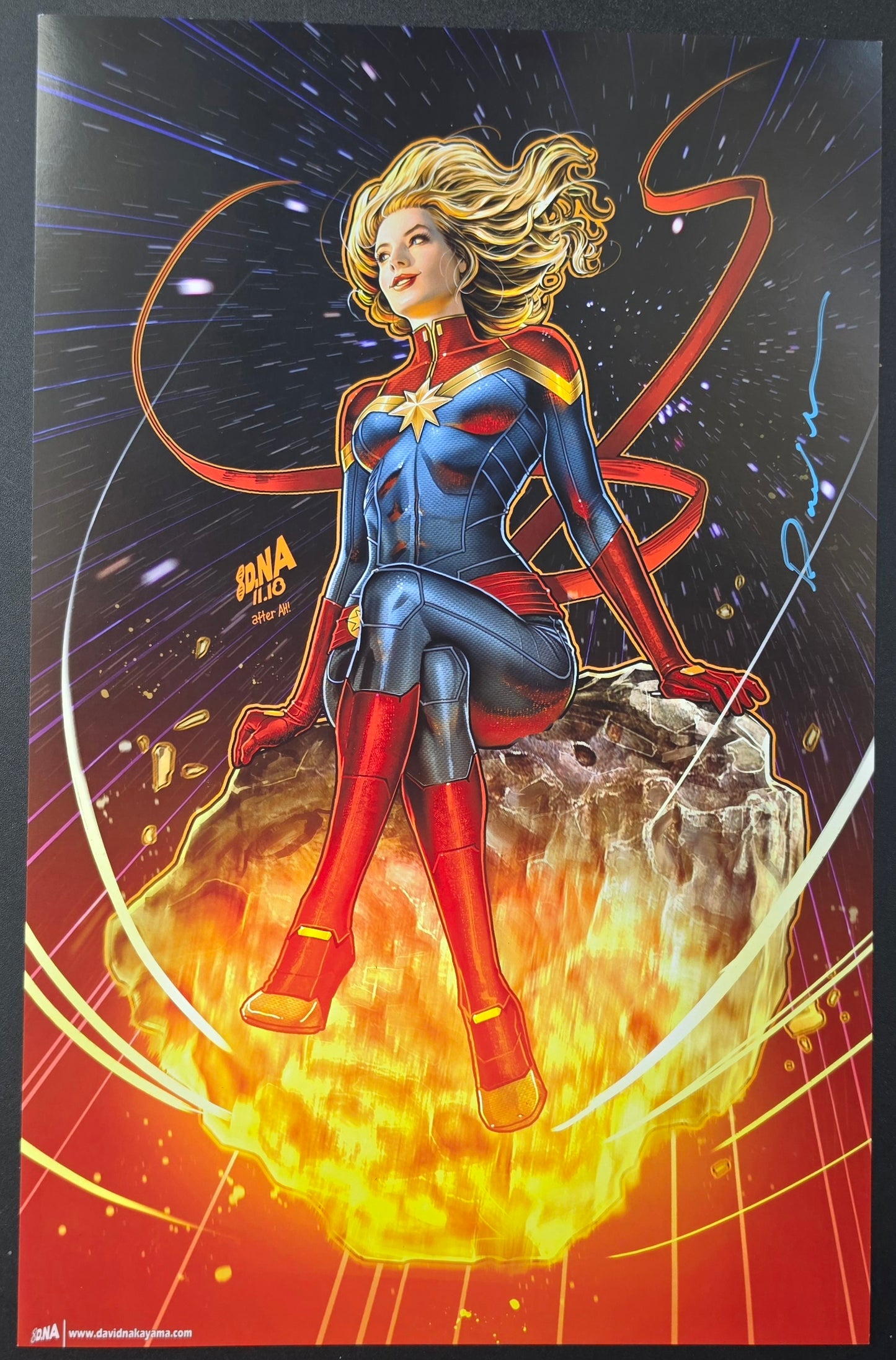 CAPTAIN MARVEL PRINT SIGNED BY DAVID NAKAYAMA Captain Marvel MARVEL COMICS