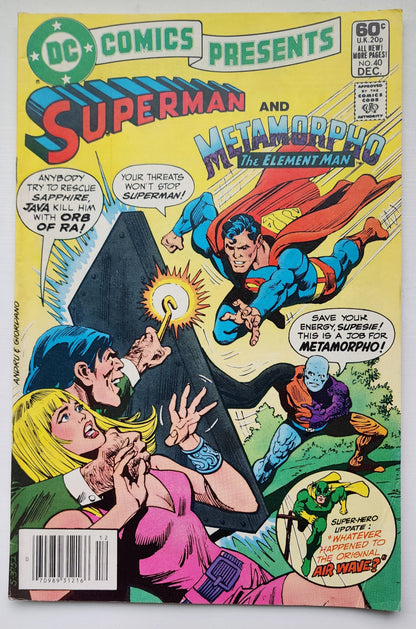 DC COMICS PRESENTS #40 SUPERMAN METAMORPHO 1981 NEWSSTAND DC Comics Presents DC Comics