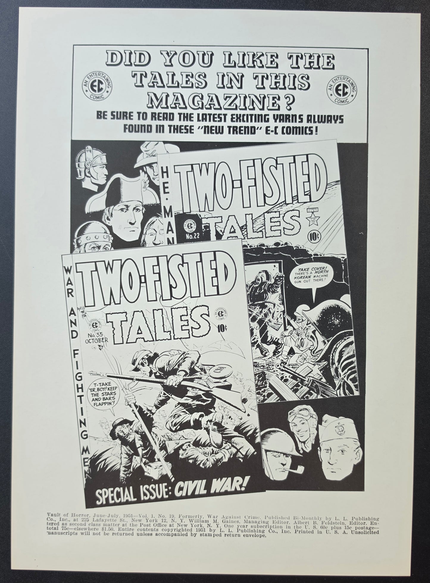 EC COMICS VAULT OF HORROR #19 PRINT EC Comics EC Comics