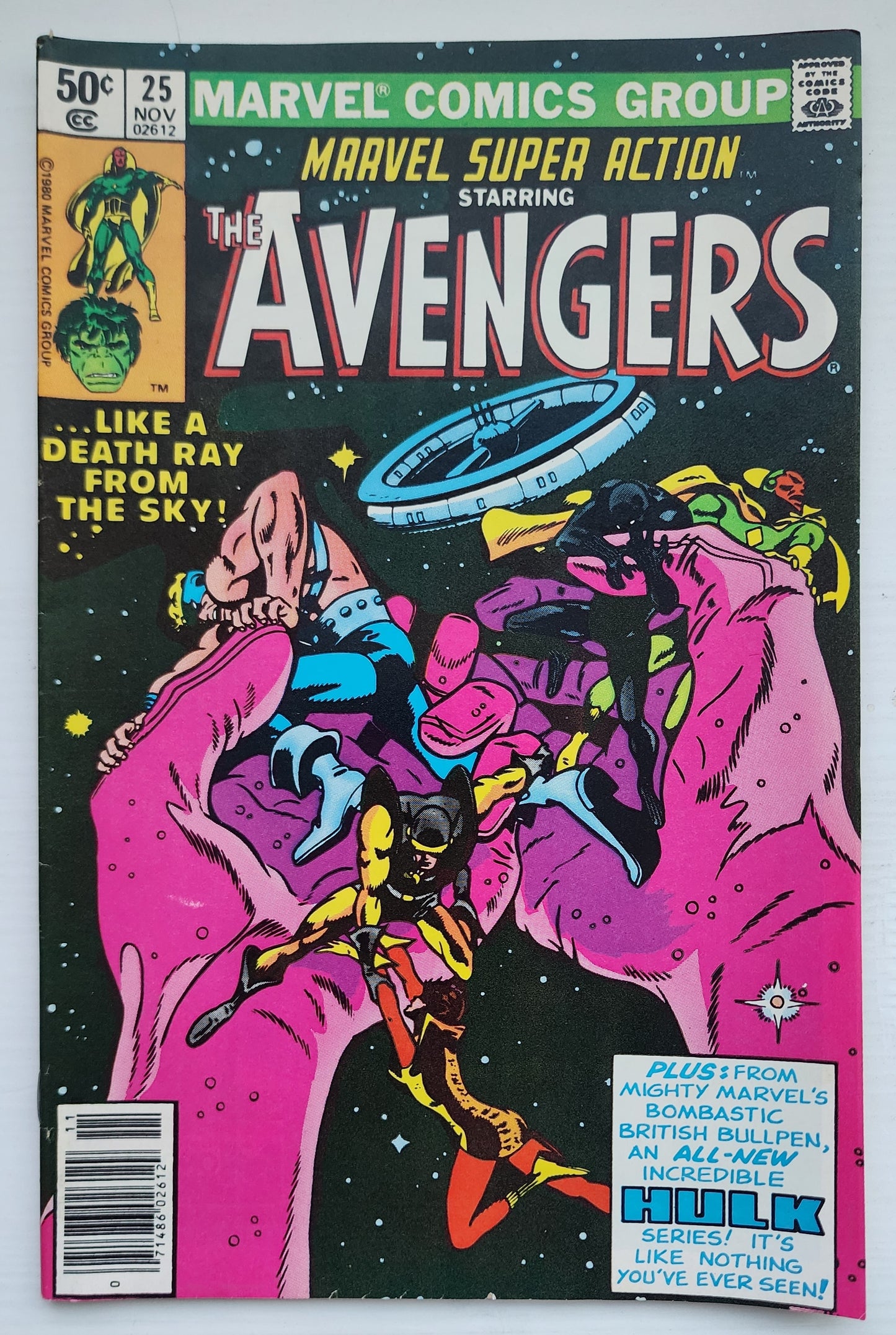 MARVEL SUPER ACTION #25 AVENGERS NEWSSTAND 1980 Marvel Super Action MARVEL COMICS