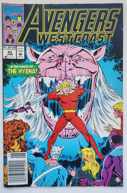 WEST COAST AVENGERS #83 NEWSSTAND 1992 West Coast Avengers MARVEL COMICS