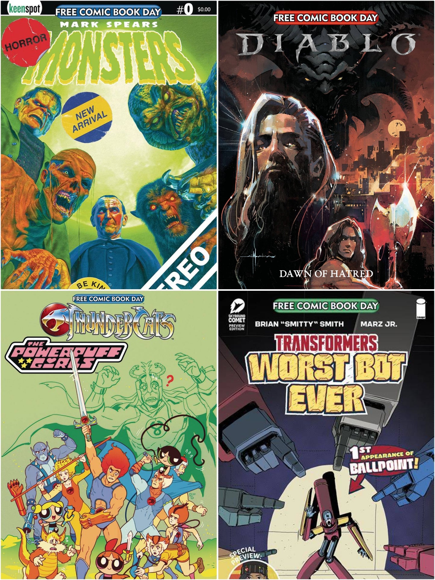FCBD 2025 UNSTICKERED SET of 4 FCBD FCBD