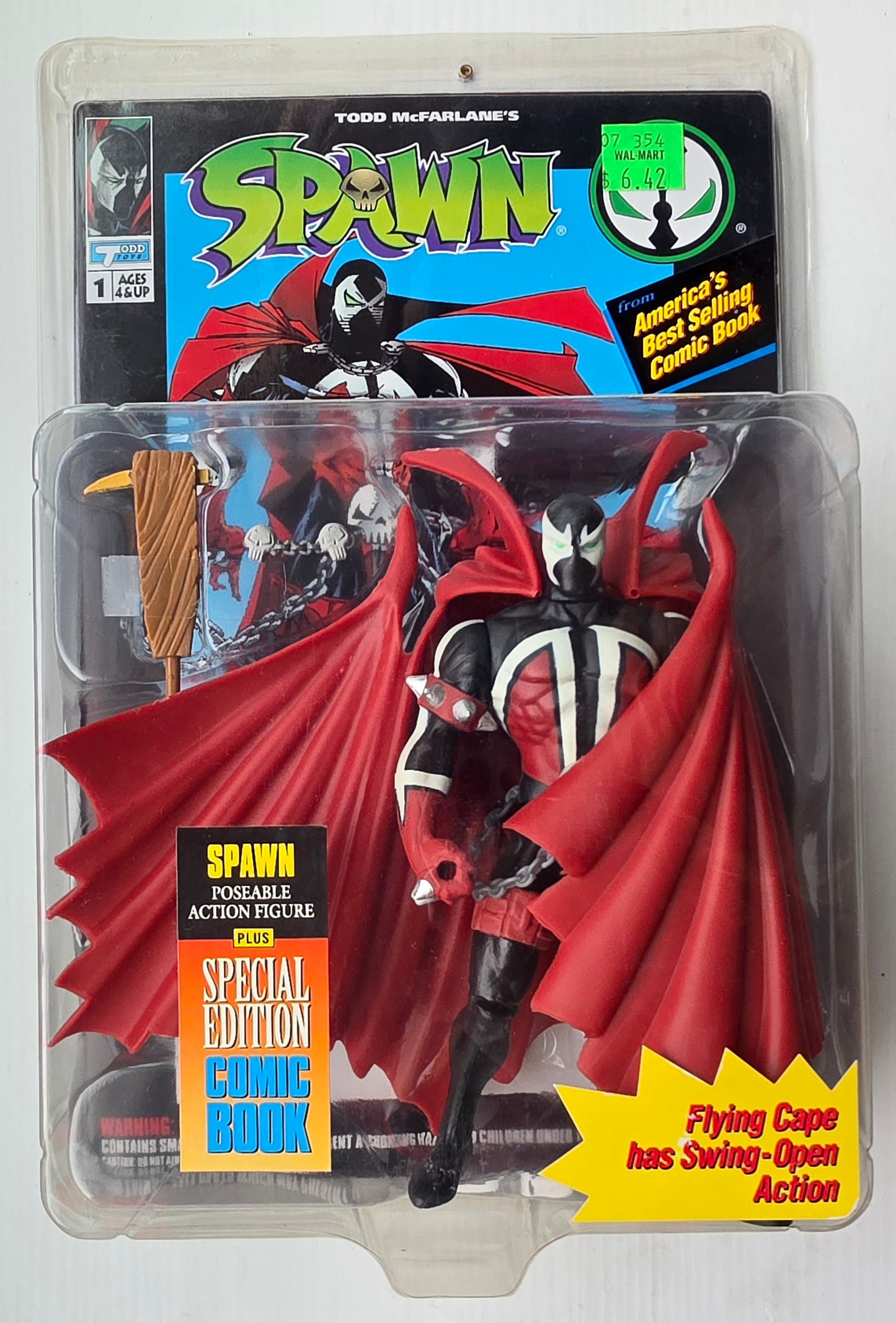 MCFARLANE TOYS SPAWN WITH COMIC BOOK [J01] Spawn Todd Toys