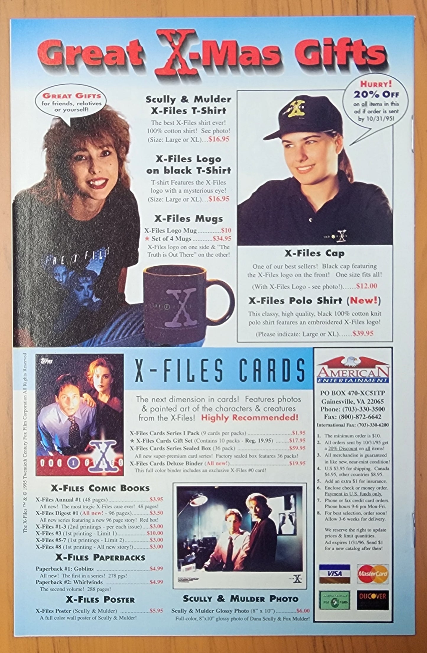 X-FILES #1 SPECIAL NUMBERED EDITION 1995 X-Files TOPPS