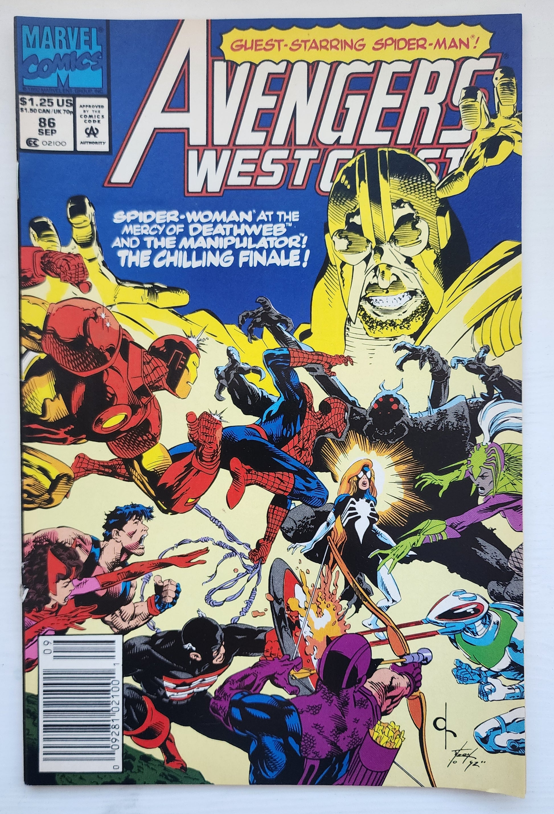 WEST COAST AVENGERS #86 NEWSSTAND 1992 West Coast Avengers MARVEL COMICS