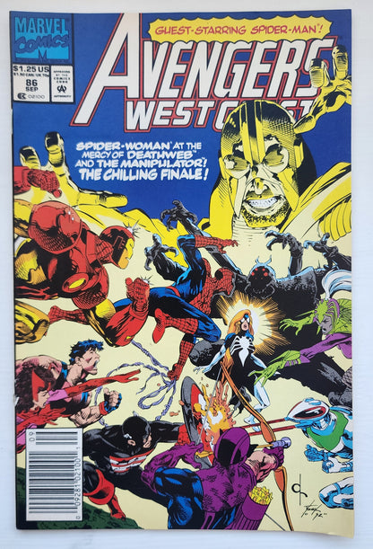 WEST COAST AVENGERS #86 NEWSSTAND 1992 West Coast Avengers MARVEL COMICS