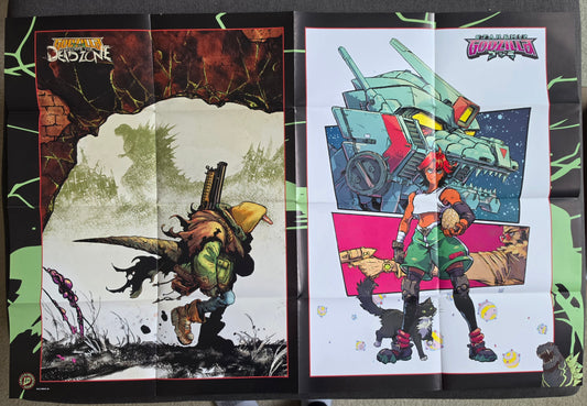 STARSHIP GODZILLA / GODZILLA ESCAPE THE DEAD ZONE DOUBLE SIDED FOLDED PROMOTIONAL POSTER Shazam DC COMICS