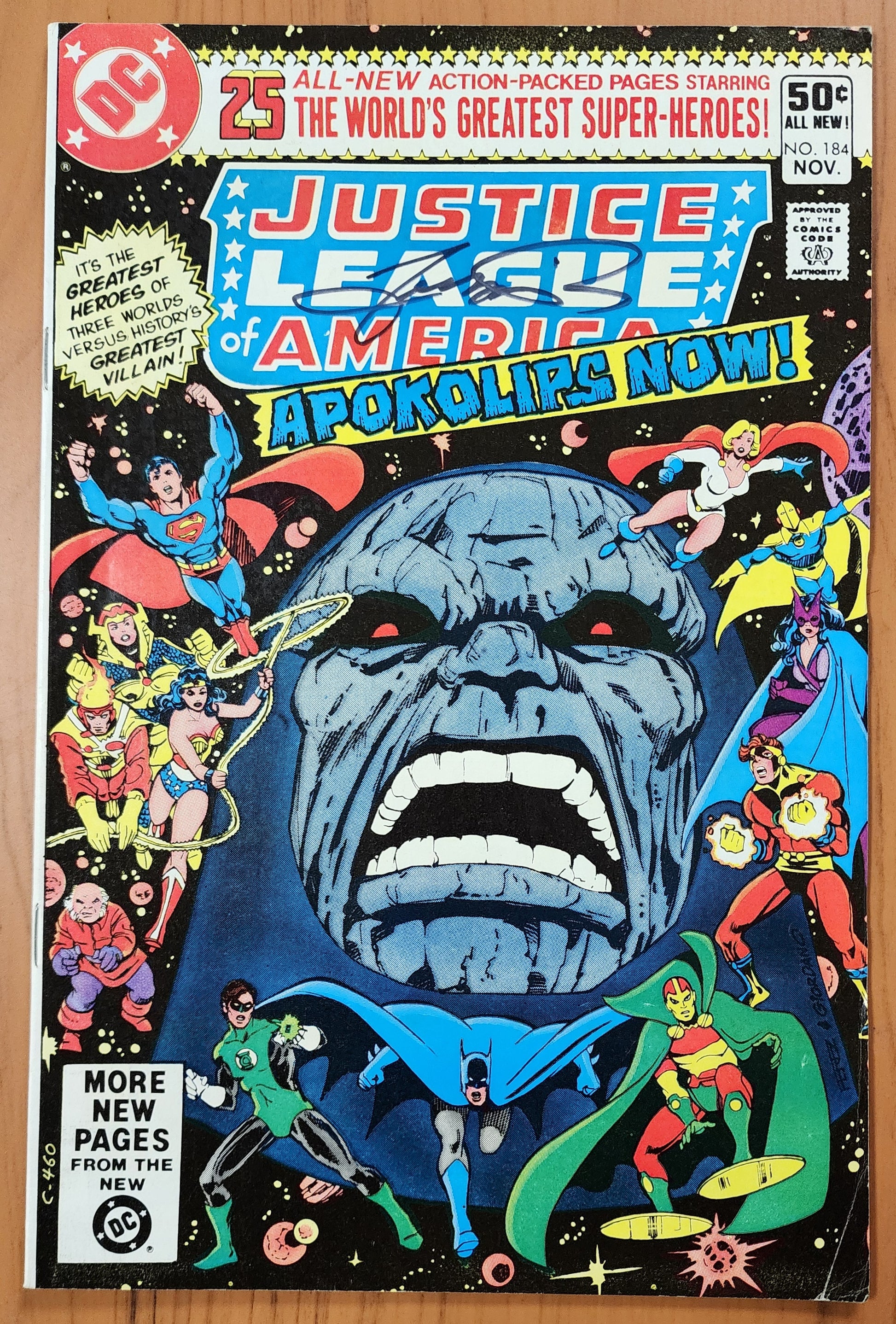 JUSTICE LEAGUE AMERICA #184 1980 SIGNED BY GEORGE PEREZ Justice League of America DC COMICS