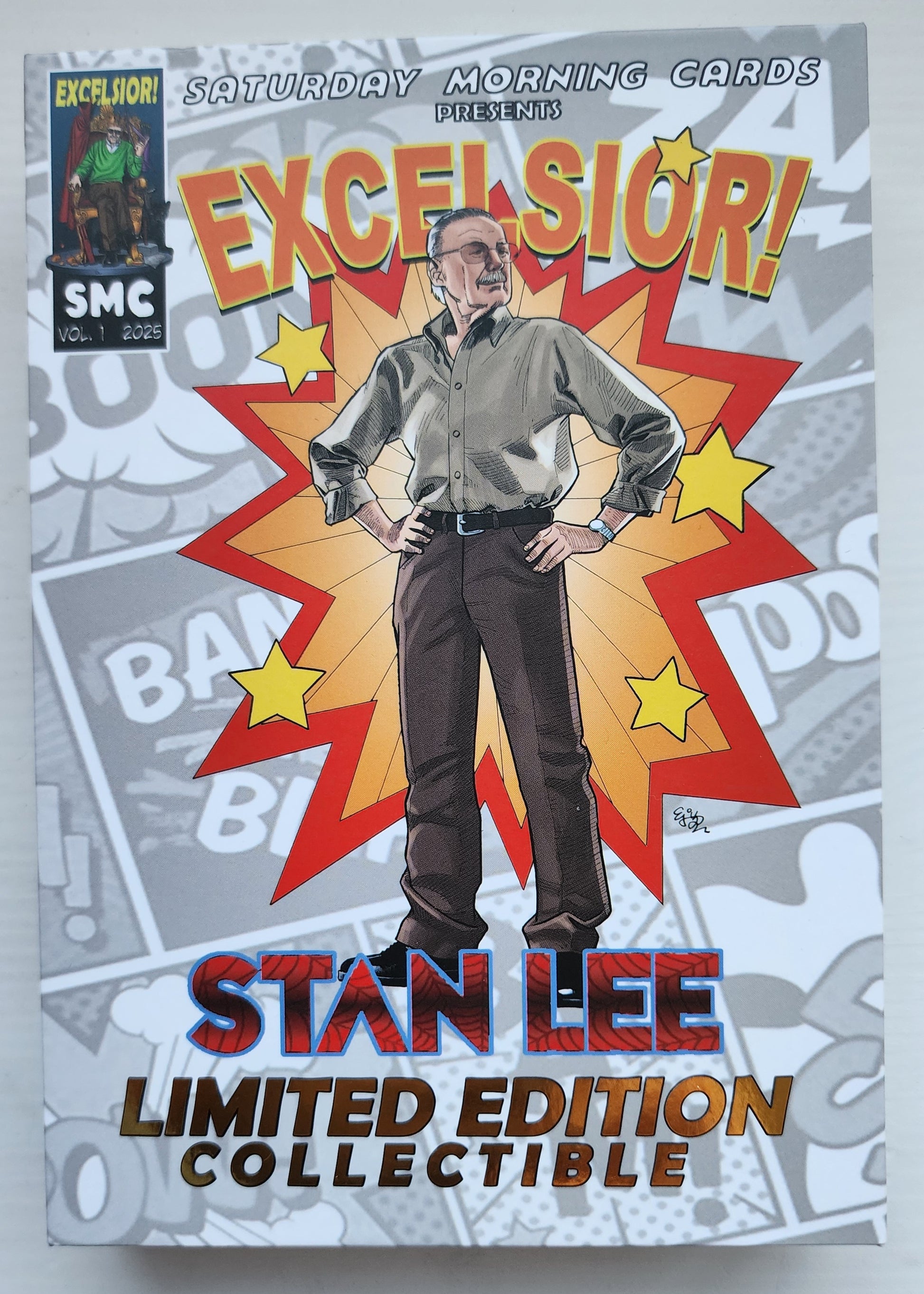 STAN LEE EXCELSIOR! STARS CHASE SATURDAY MORNING CARDS BOX SIGNED & REMARK BY EJ SU 2025 CARDS SATURDAY MORNING CARDS