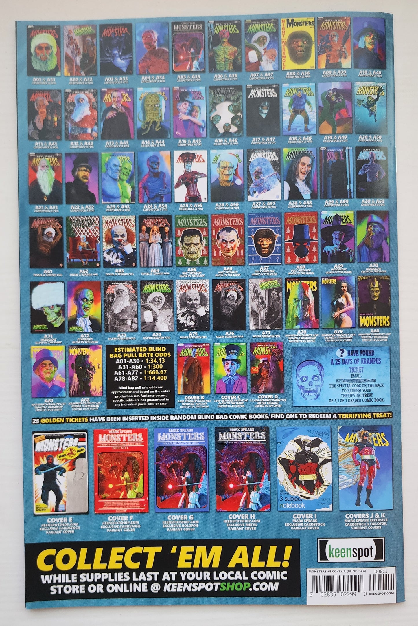 MARK SPEARS MONSTERS #8 BLIND BAG VARIANT A09 Universal Monsters KEENSPOT ENTERTAINMENT