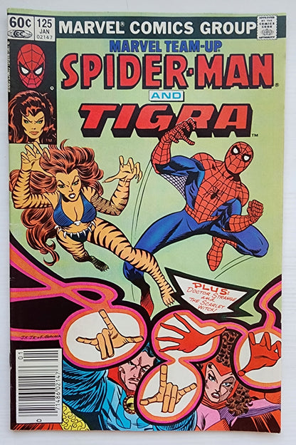 MARVEL TEAM-UP #125 SPIDER-MAN TIGRA NEWSSTAND 1982 Marvel Team-Up MARVEL COMICS
