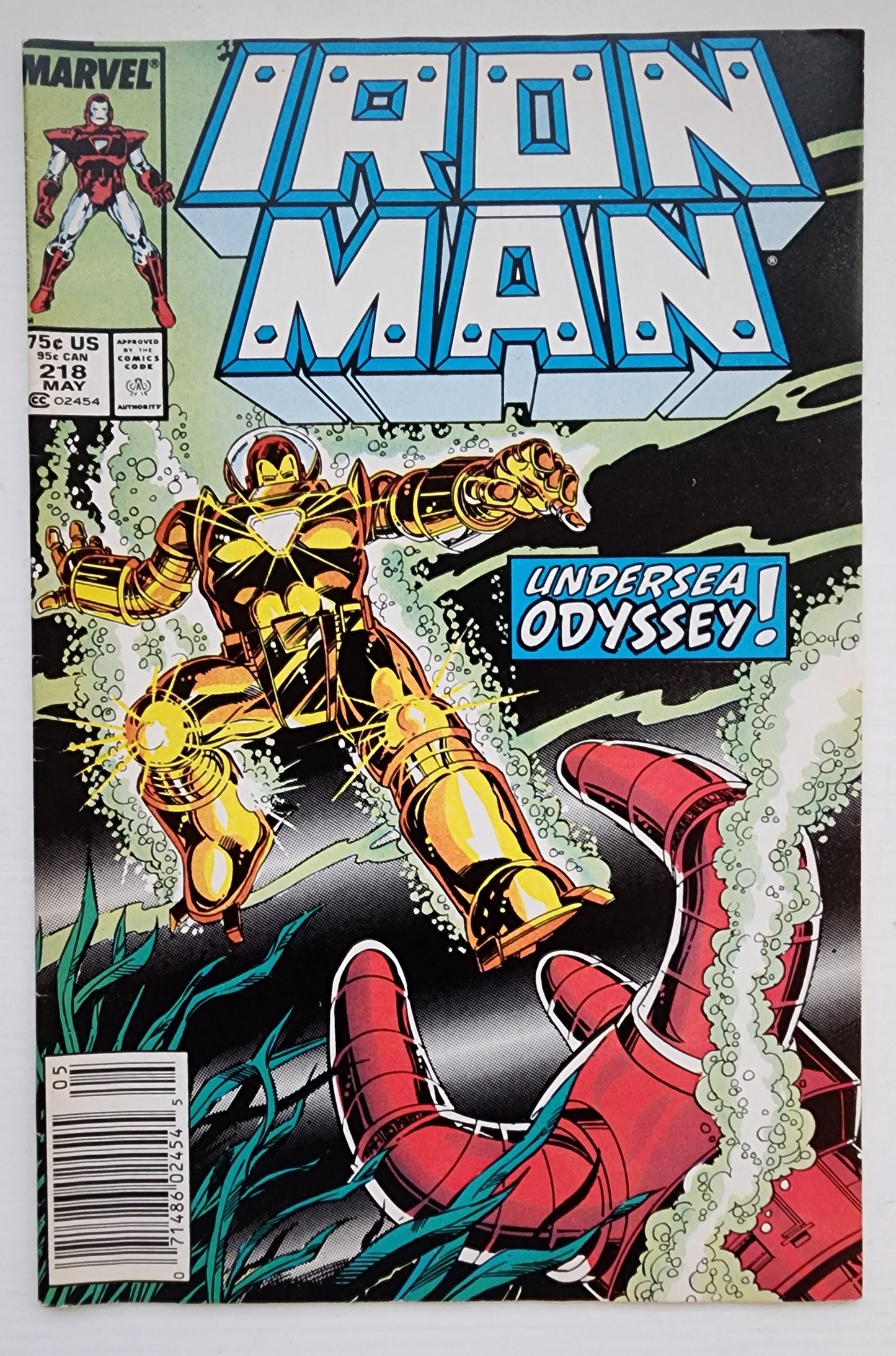 IRON MAN #218 NEWSSTAND 1987 Iron Man MARVEL COMICS