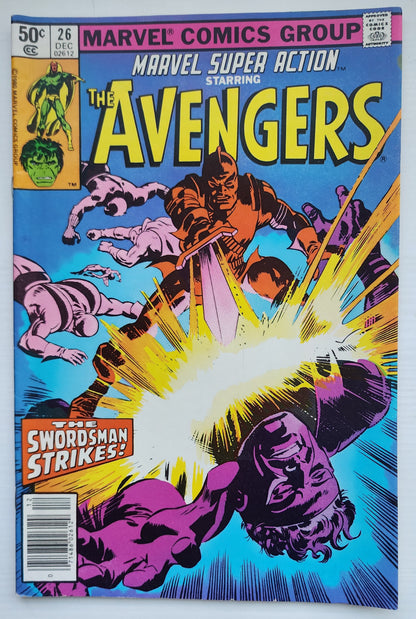 MARVEL SUPER ACTION #26 AVENGERS NEWSSTAND 1980 Marvel Super Action MARVEL COMICS