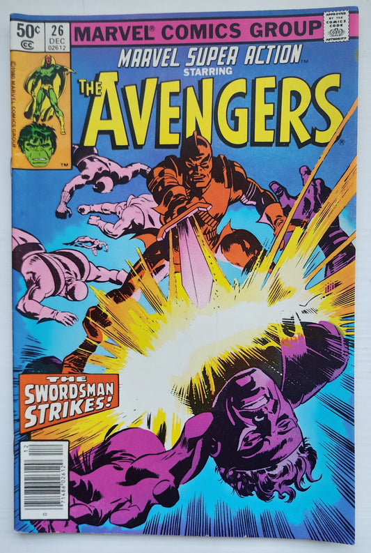 MARVEL SUPER ACTION #26 AVENGERS NEWSSTAND 1980 Marvel Super Action MARVEL COMICS