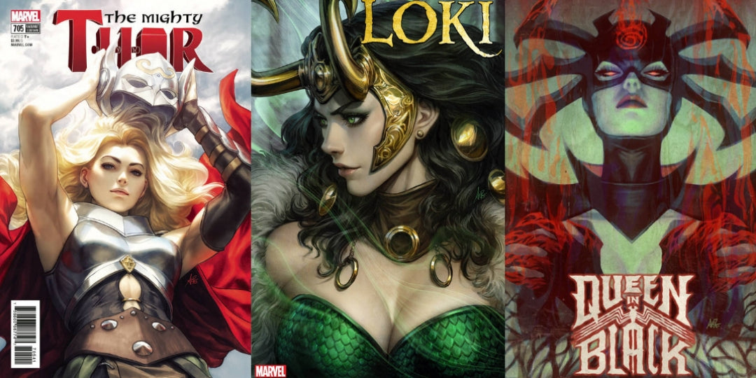 MIGHTY THOR #705 LOKI #1 QUEEN IN BLACK #1 HELA ARTGERM VARIANT SET OF 3