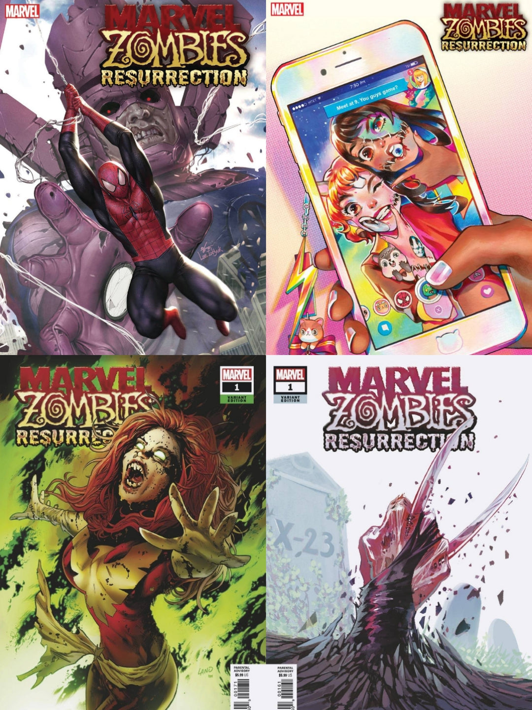 MARVEL ZOMBIES RESURRECTION #1 SET OF 4 2020 Marvel Zombies MARVEL COMICS