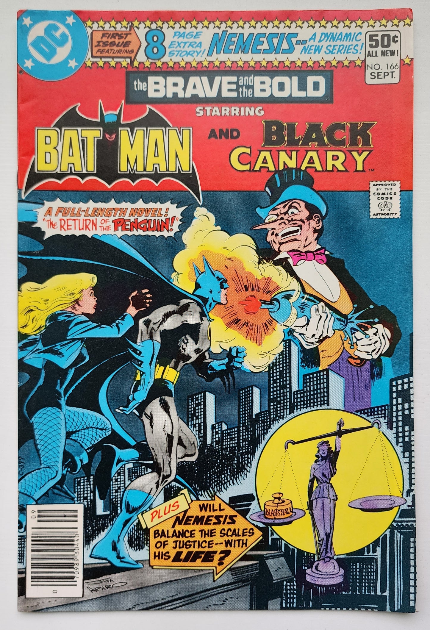 BRAVE AND BOLD #166 BATMAN BLACK CANARY NEWSSTAND 1980 (1ST APP NEMESIS) Brave and the Bold DC Comics