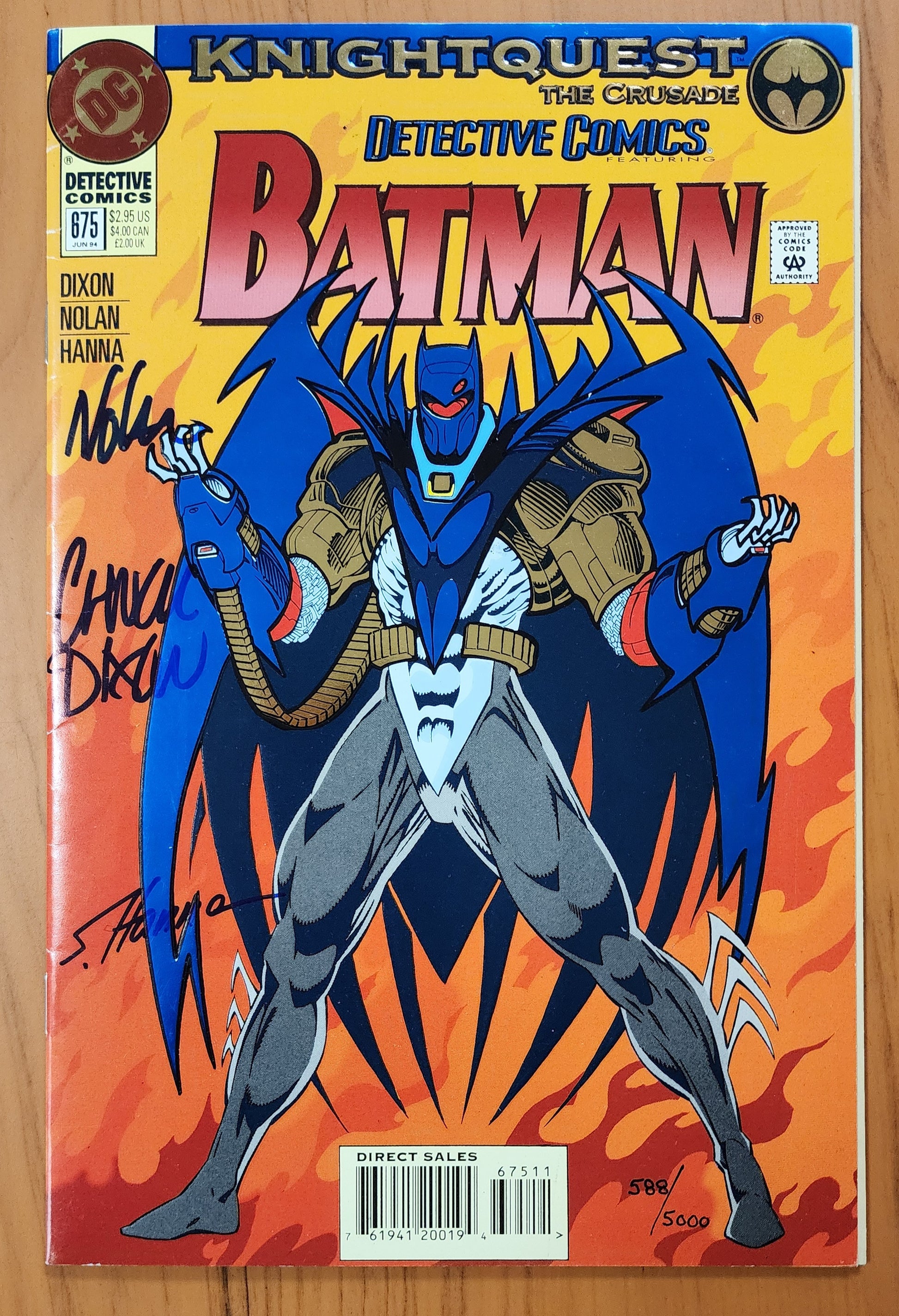 BATMAN #675 1994 3x SIGNED BY NOLAN DIXON HANNA Batman DC COMICS