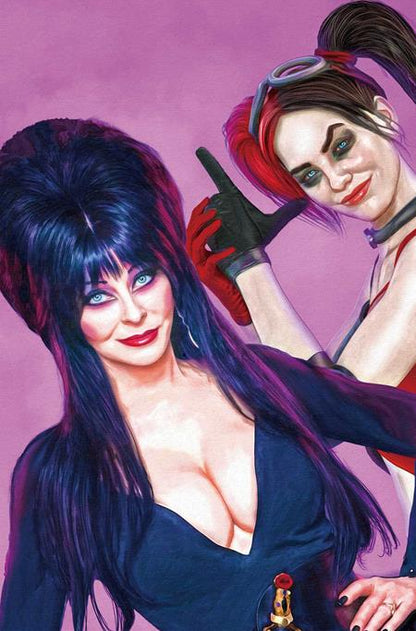 HARLEY QUINN X ELVIRA #1 MARK SPEARS PINK TRADE DRESS & VIRGIN SET 2025 DYNAMITE ENTERTAINMENT