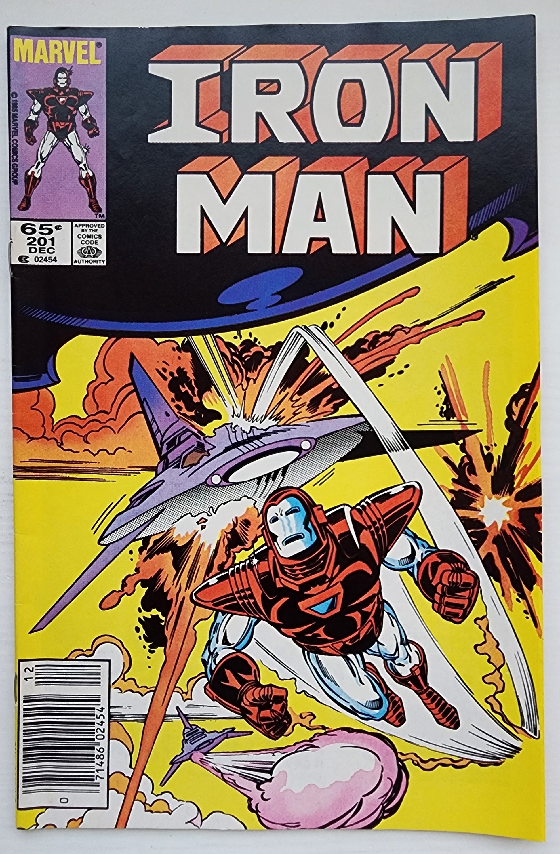 IRON MAN #201 NEWSSTAND 1985 Iron Man MARVEL COMICS