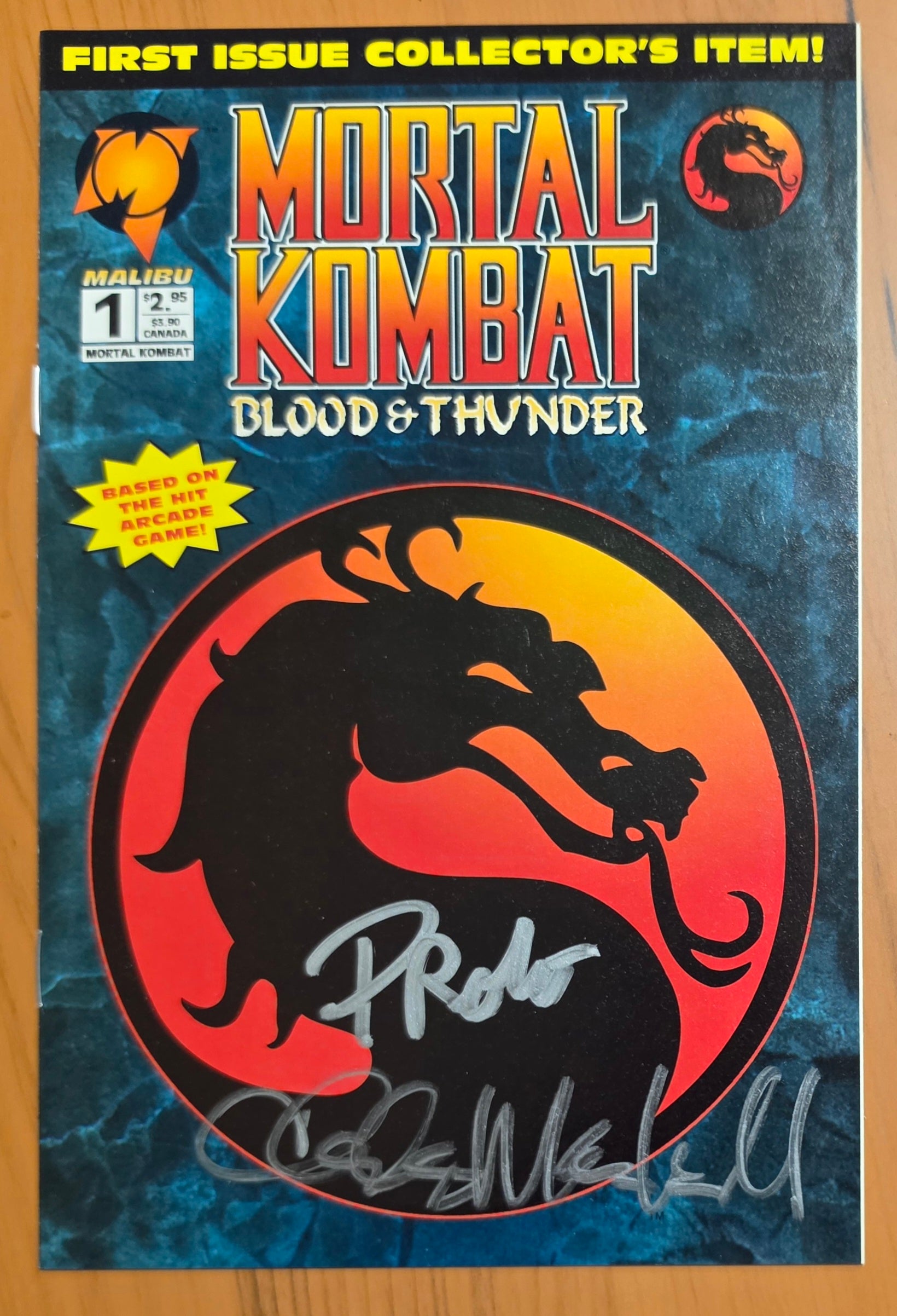 MORTAL KOMBAT BLOOD AND THUNDER #1 SIGNED BY PATRICK ROLO & CHARLES MARSHALL Elektra MARVEL COMICS