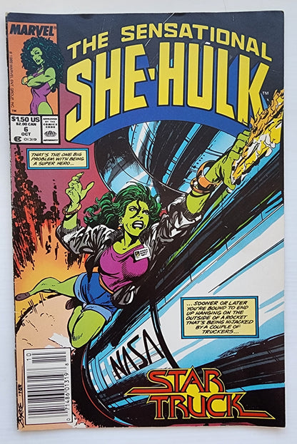 SENSATIONAL SHE-HULK #6 NEWSSTAND 1989 She-Hulk MARVEL COMICS