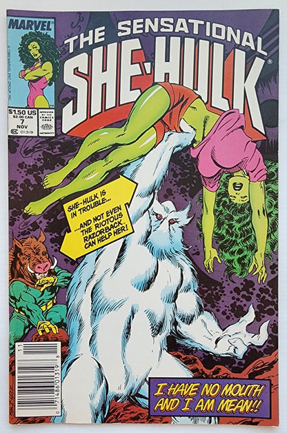 SENSATIONAL SHE-HULK #7 NEWSSTAND 1989 She-Hulk MARVEL COMICS