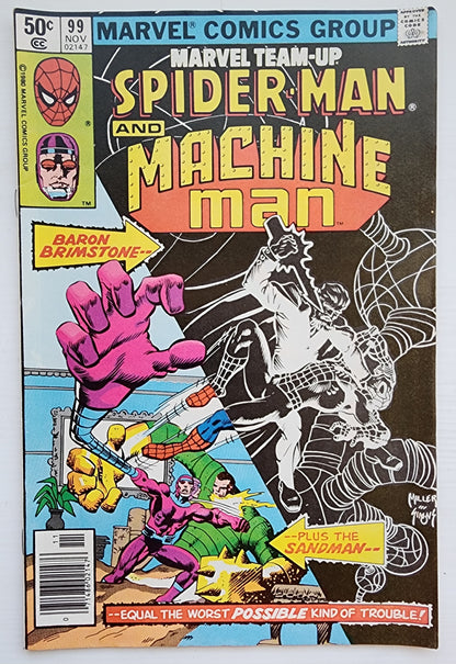 MARVEL TEAM-UP #99 SPIDER-MAN MACHINE MAN NEWSSTAND 1980 Marvel Team-Up MARVEL COMICS