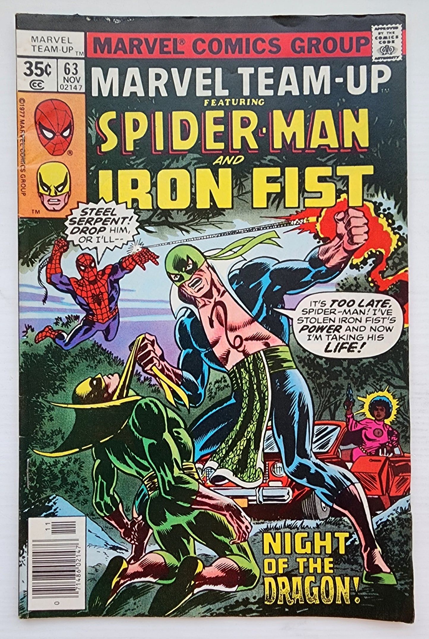 MARVEL TEAM-UP #63 SPIDER-MAN IRON FIST NEWSSTAND 1977 Marvel Team-Up MARVEL COMICS