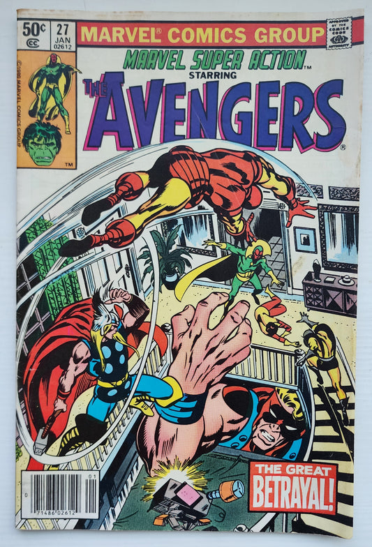 MARVEL SUPER ACTION #27 AVENGERS NEWSSTAND 1981 Marvel Super Action MARVEL COMICS