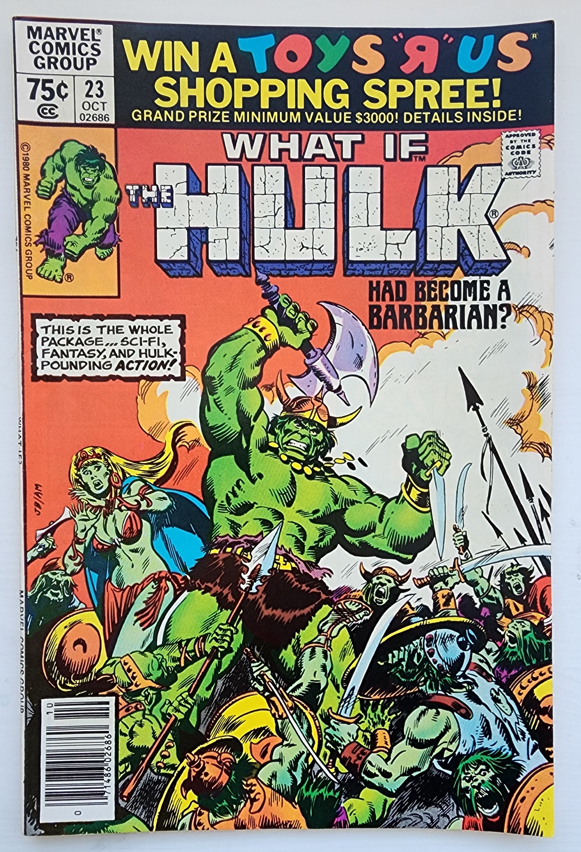 WHAT IF #23 HULK HAD BECOME BARBARIAN NEWSSTAND 1980 What If MARVEL COMICS