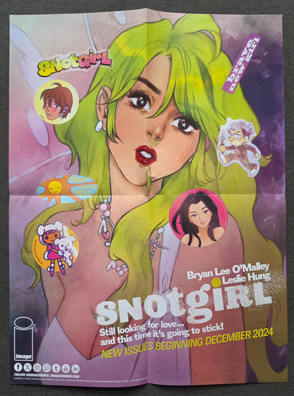 SNOTGIRL DOUBLE SIDED FOLDED PROMOTIONAL POSTER Simpsons BONGO COMICS