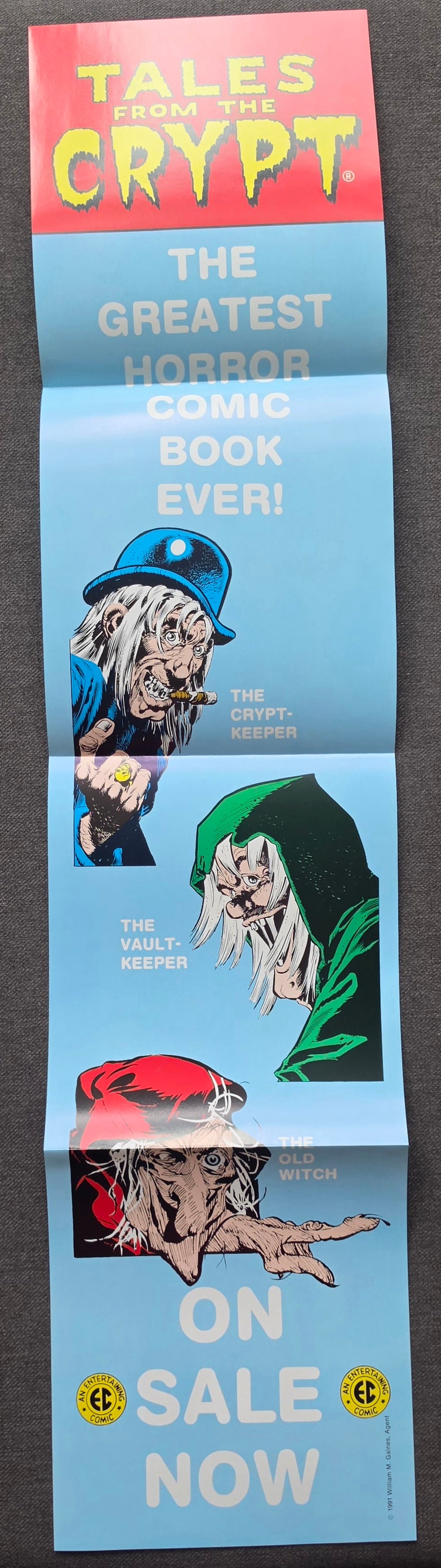 TALES FROM THE CRYPT FOLDED PROMOTIONAL POSTER 1991 Batman DC COMICS