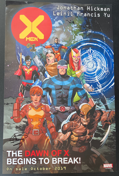 X-MEN DOUBLE SIDED PROMOTIONAL POSTER 2019 SIGNED BY X-Men MARVEL COMICS